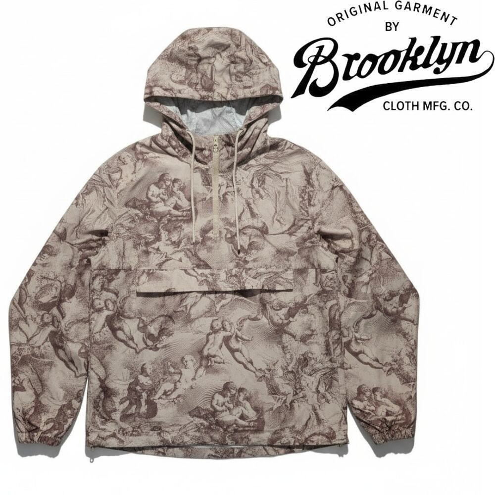 Brooklyn Cloth Men’s Medium Renaissance Cherub Print Anorak Windbreaker Jacket - Picture 8 of 8